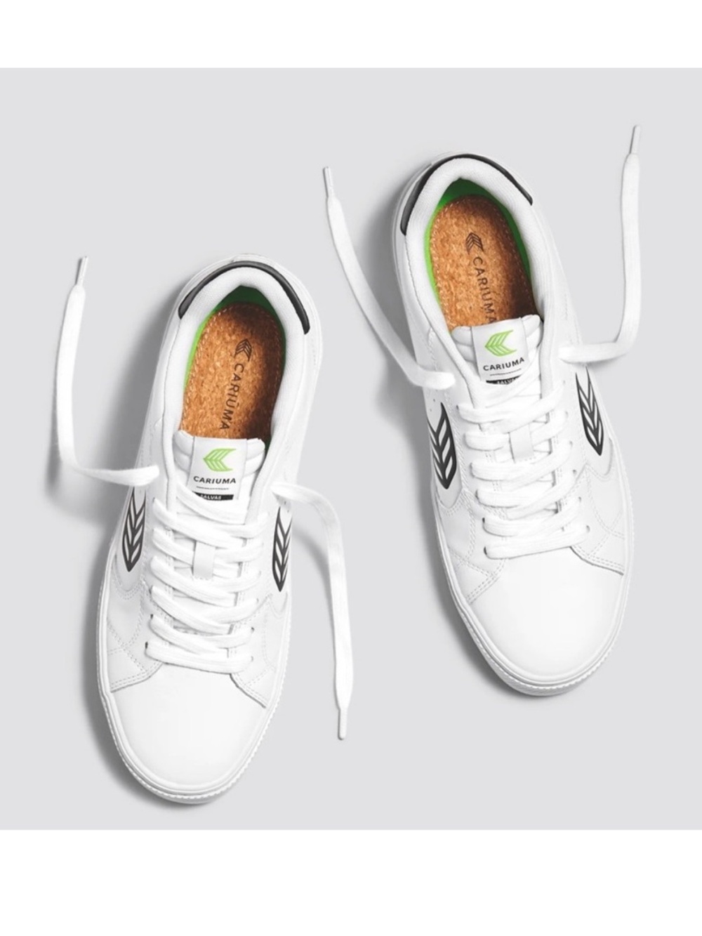 Cariuma Salvas White Leather Sneakers Blue Logo Unisex Women’s 7 Men’s 5.5 - Picture 4 of 15